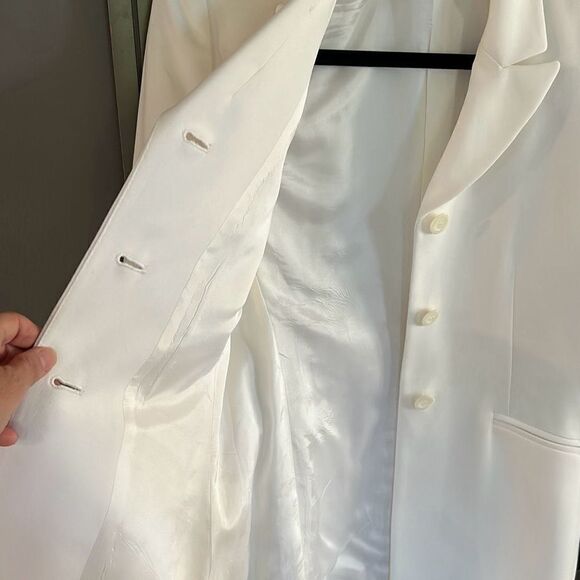 NWT Vintage Kasper & co white blazer jacket with shoulder pads deadstock 2P - Picture 7 of 8